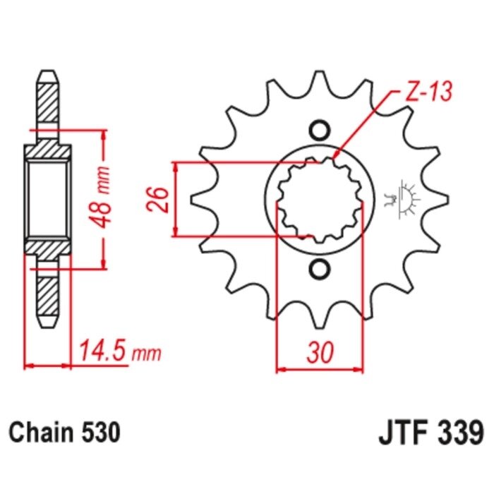 Звезда ведущая JTF339-16, F339-16, JT sprockets от компании Интернет-гипермаркет «MALL24» - фото 1