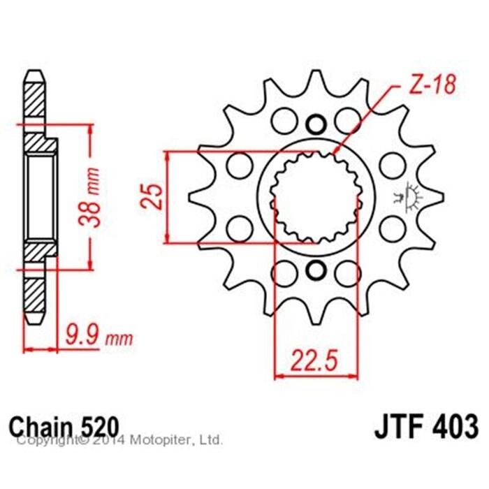 Звезда ведущая JTF403-15, F403-15, JT sprockets от компании Интернет-гипермаркет «MALL24» - фото 1