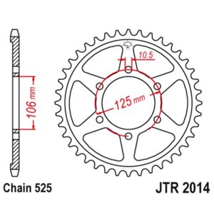 Звезда задняя, ведомая JTR2014 стальная