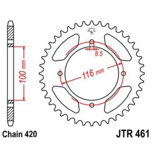 Звезда задняя ведомая JTR461 для мотоцикла стальная