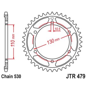 Звезда задняя (ведомая) JTR479 для мотоцикла стальная