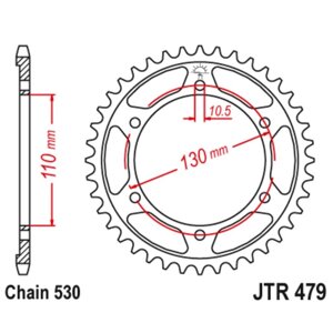 Звезда задняя, ведомая JTR479 стальная