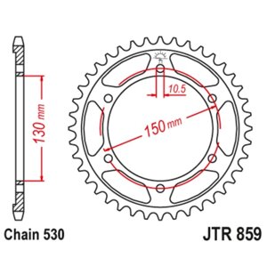 Звезда задняя ведомая JTR859 для мотоцикла стальная