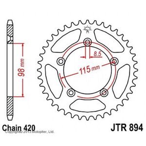 Звезда задняя ведомая JTR894 для мотоцикла стальная