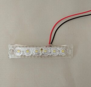 Фонарь габаритный LED светодиодный 12V-24V, белый (L=90мм, 6-светодиод.) Ман ивеко мерседес газель