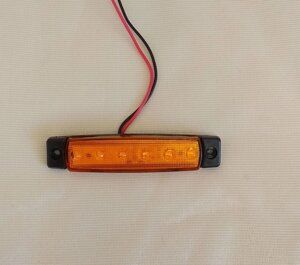 Фонарь габаритный LED светодиодный 12V-24V, желтый (L=95мм, 6-светодиод.) Ман ивеко мерседес рено даф маз газель
