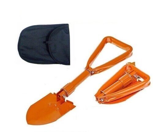 Лопата саперная складная оранжевая лучший подарок в автомобиль от компании ИП Скрипкин Антон Викторович - фото 1