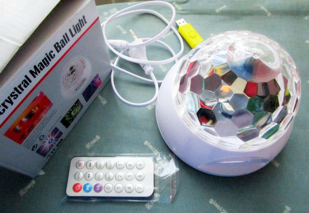 Аккум. радиоуправ. светодиодный диско-шар LED Crystral  Magic Ball Light YF-800 от компании Интернет магазин детских игрушек Ny-pogodi. by - фото 1