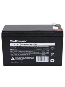 Аккумулятор свинцово-кислотный GoPower LA-1270 12V 7Ah для детских электромашинок, охранно-пожарных систем