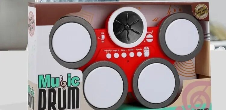 Детская барабанная установка, музыкальная игрушка с 5 скоростями ритма 660 от компании Интернет магазин детских игрушек Ny-pogodi. by - фото 1