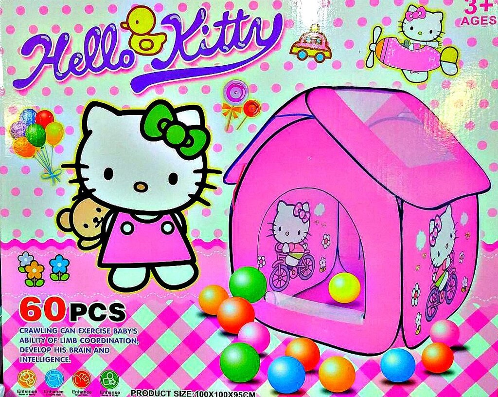 Детская игровая палатка Hello Kitty Хелло Китти с шариками   95х100х100 см арт. 1019D от компании Интернет магазин детских игрушек Ny-pogodi. by - фото 1