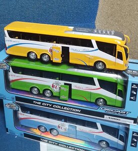 Детская игрушка Автобус туристический металлический (свет. звук) 25 см