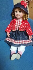 Детская интерактивная кукла Оля, говорящая кукла шевелит губами и поворачивает головой красная
