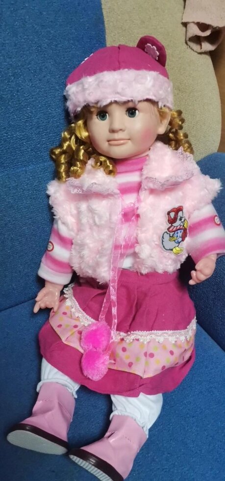 Детская интерактивная кукла Оля, говорящая кукла шевелит губами и поворачивает головой розовая от компании Интернет магазин детских игрушек Ny-pogodi. by - фото 1