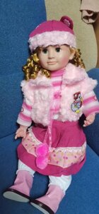 Детская интерактивная кукла Оля, говорящая кукла шевелит губами и поворачивает головой розовая