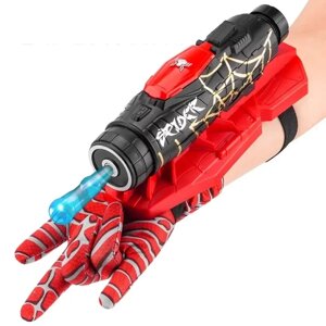 Детская перчатка бластер пистолет человека паука Spider man стреляет орбизами аккумулятор sd01