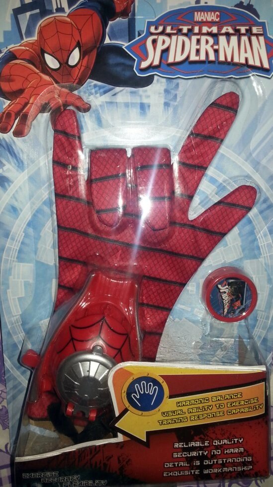 Детская перчатка человека паука Spider man с дискомётом 11187 от компании Интернет магазин детских игрушек Ny-pogodi. by - фото 1