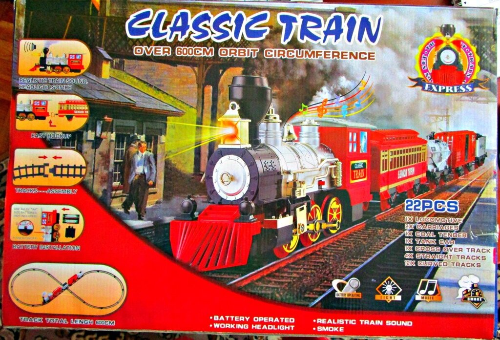 Детская железная дорога "Classic train" свет+звук+дым 22 детали от компании Интернет магазин детских игрушек Ny-pogodi. by - фото 1