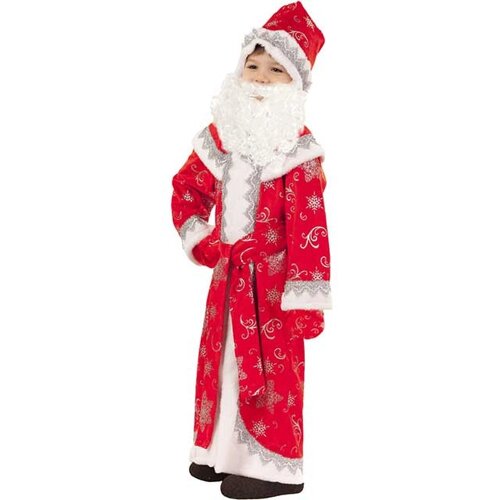 Детский карнавальный костюм "Дед Мороз Иванка"шуба, шапка, борода, варежки, мешок, пояс) 3003 к-18