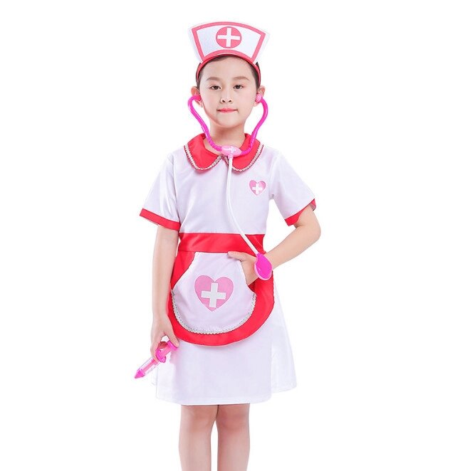 Детский карнавальный костюм доктора медсестры для девочки K-0027 от компании Интернет магазин детских игрушек Ny-pogodi. by - фото 1