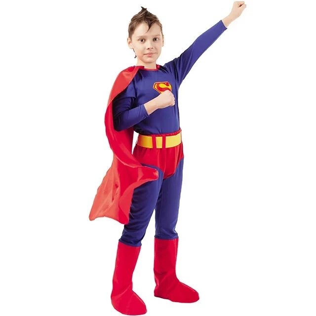 Детский карнавальный новогодний костюм superman супермен 2009 к-18 / Пуговка от компании Интернет магазин детских игрушек Ny-pogodi. by - фото 1