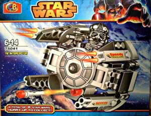 Детский конструктор звездные войны star wars Стар Варс истребитель галактической империи TIE Interceptor 75041