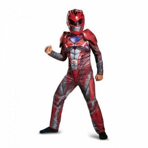 Детский костюм power rangers с мускулами (красный) пауэр ренджерс