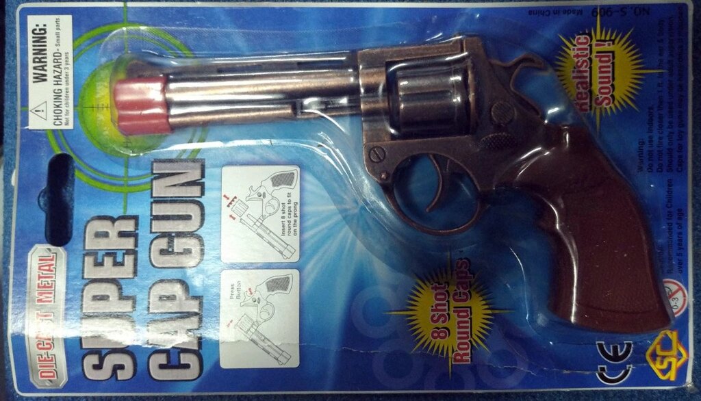 Детский металлический пистолет  на пистонах 18 см от компании Интернет магазин детских игрушек Ny-pogodi. by - фото 1
