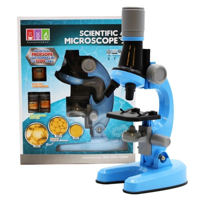 Детский микроскоп Qunxing Toys Микроскоп со светом 1013A разные цвета от компании Интернет магазин детских игрушек Ny-pogodi. by - фото 1