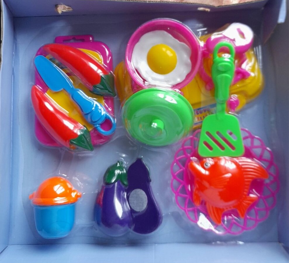 Детский набор посудки плита овощи на липучке (12 предметов) игрушечная посуда 5511 от компании Интернет магазин детских игрушек Ny-pogodi. by - фото 1