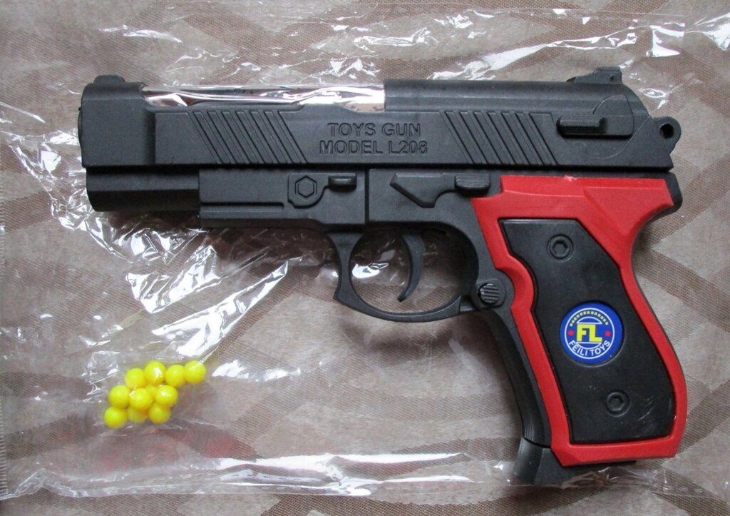 Детский пластмассовый пистолет на пульках ( шариках ) от компании Интернет магазин детских игрушек Ny-pogodi. by - фото 1