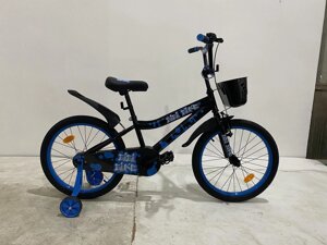 Детский велосипед Bibibike 20" M20-1B для мальчиков корзина, звонок, с передним ручным тормозом