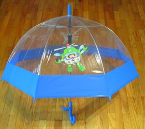Детский зонт полуавтомат "робокар"прозрачный