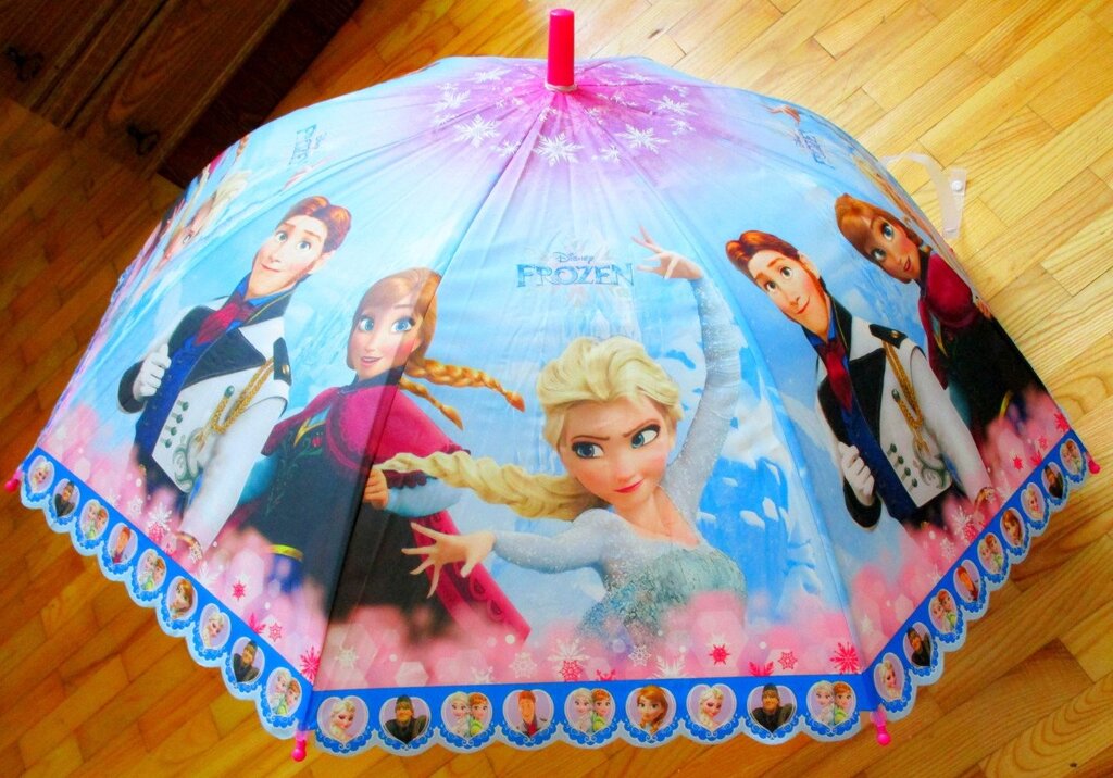 Детский зонт-трость  полуавтомат анна и эльза холодное сердце от компании Интернет магазин детских игрушек Ny-pogodi. by - фото 1