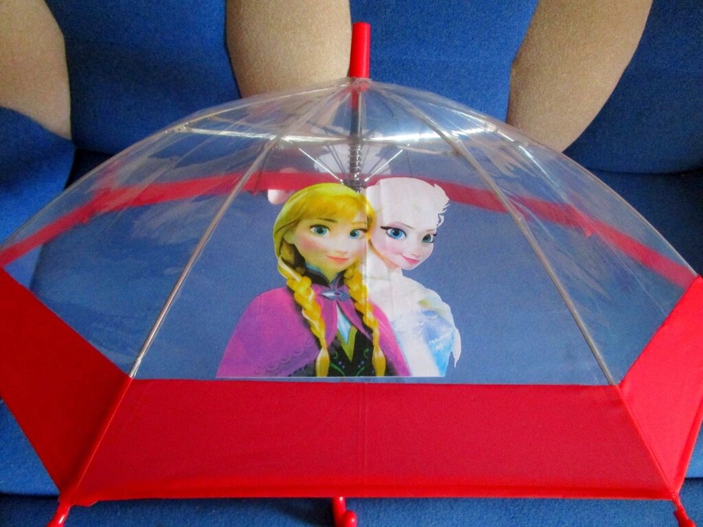 Детский зонт-трость прозрачный полуавтомат анна и эльза от компании Интернет магазин детских игрушек Ny-pogodi. by - фото 1