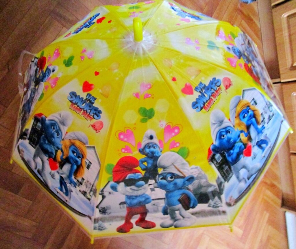 Детский зонт-трость  "СМУРФИКИ" от компании Интернет магазин детских игрушек Ny-pogodi. by - фото 1