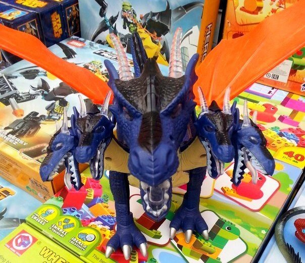 Дракон синий 5-ти головый (свет. муз. ходит) от компании Интернет магазин детских игрушек Ny-pogodi. by - фото 1