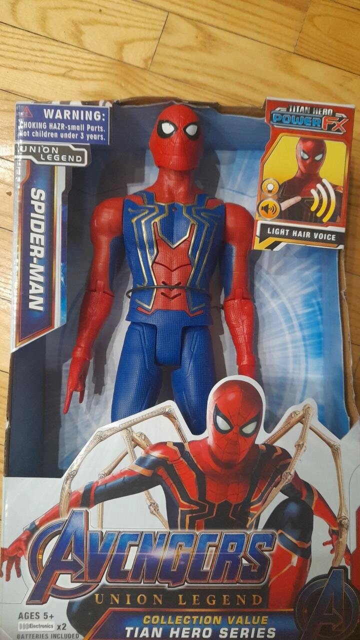 Фигурка супергероя MARVEL Герой Человек паук Spider-man Марвел Мстители 30 см (звук, свет) от компании Интернет магазин детских игрушек Ny-pogodi. by - фото 1