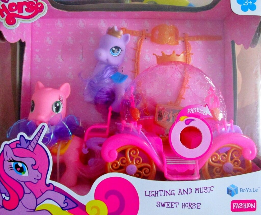 Игровой набор пони с каретой муз+свет  арт. 00501 от компании Интернет магазин детских игрушек Ny-pogodi. by - фото 1