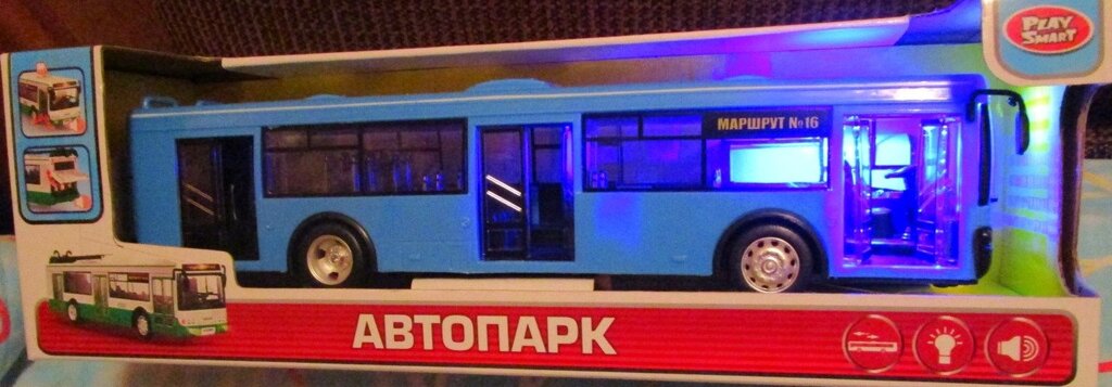 Игрушечный автобус (свет. звук. инерция. откр. двери.) от компании Интернет магазин детских игрушек Ny-pogodi. by - фото 1