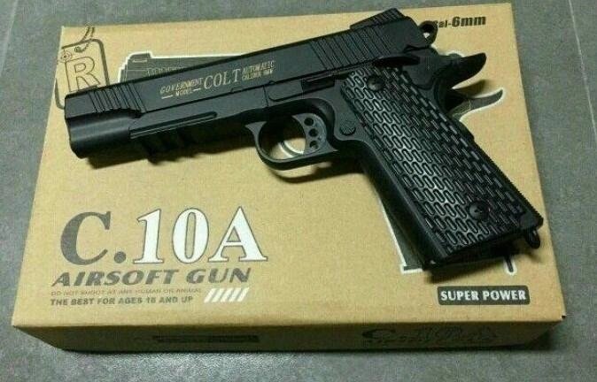 Игрушечный металлический пистолет Colt Airsoft Gun C10A от компании Интернет магазин детских игрушек Ny-pogodi. by - фото 1