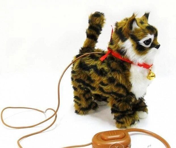 Игрушечный мягкий кот на поводке (ходит и мяукает) от компании Интернет магазин детских игрушек Ny-pogodi. by - фото 1
