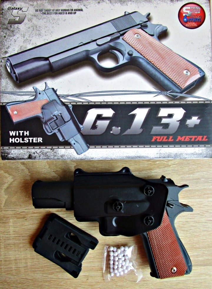 Игрушечный страйкбольный пистолет Galaxy G. 13 с кобурой от компании Интернет магазин детских игрушек Ny-pogodi. by - фото 1