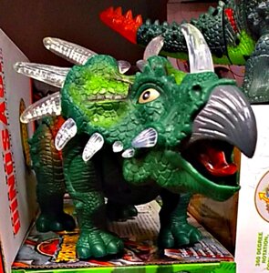 Игрушка интерактивная "Динозавр 3302" Динозавр. Трицератопс.(муз. свет. ходит.)