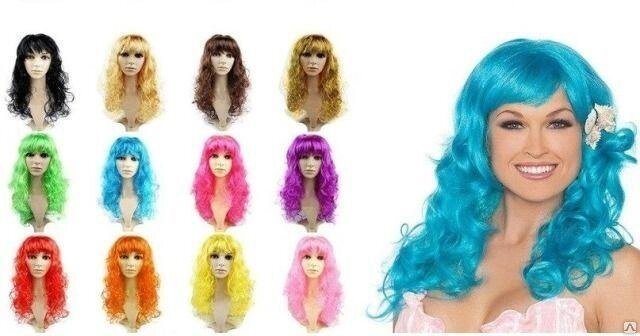 Карнавальные парики искусственные разные цвета от компании Интернет магазин детских игрушек Ny-pogodi. by - фото 1