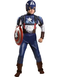 Карнавальный костюм капитан америка с мышцами размер без щита