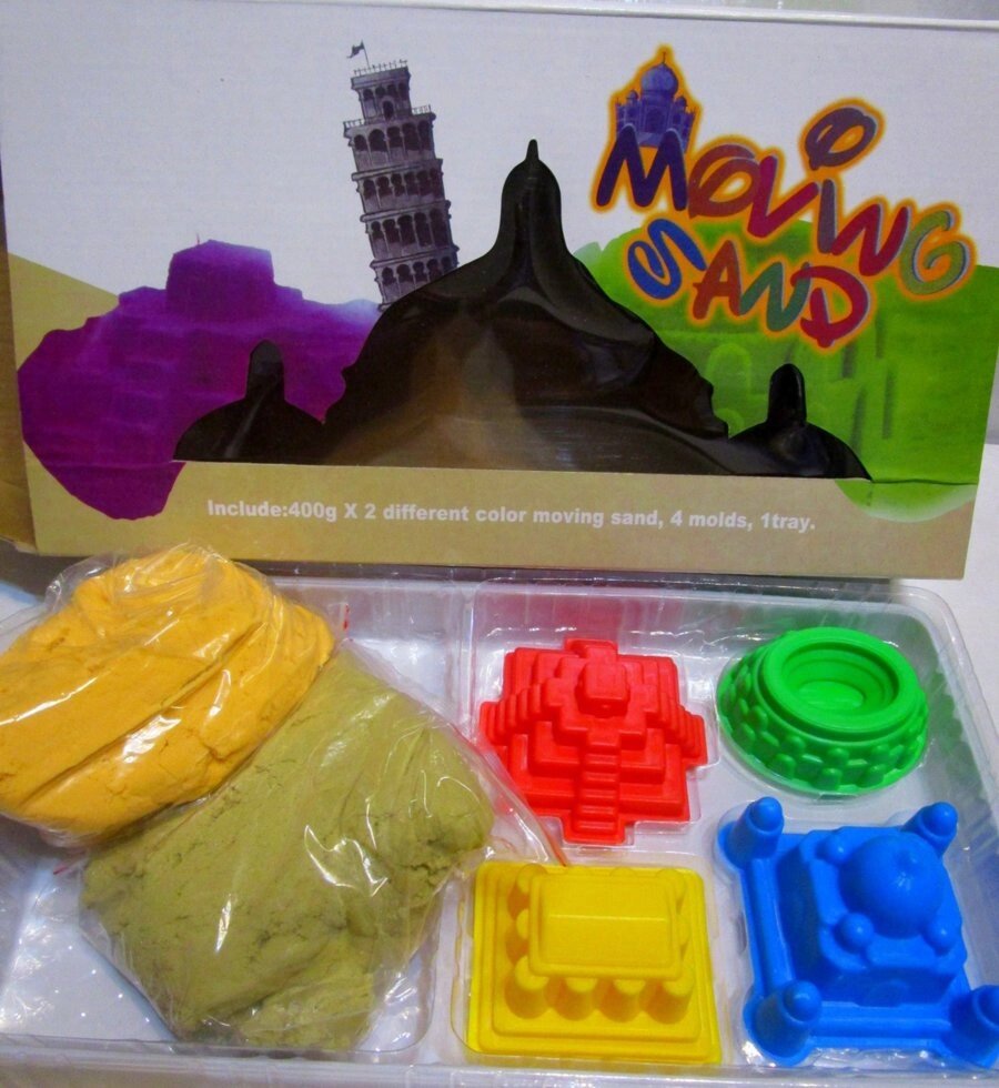 Кинетический песок (800 гр, 4 формочки) от компании Интернет магазин детских игрушек Ny-pogodi. by - фото 1