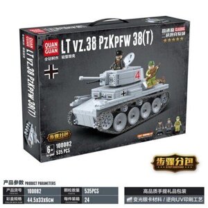 Конструктор 100082 военный "Легкий танк Pz. Kpfw. 38(t) , аналог LEGO (Лего)