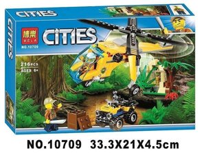 Конструктор Bela Cities 10709 "Грузовой вертолет исследователей джунглей"аналог Lego City 60158) 216 д
