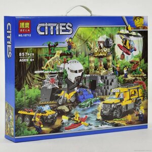 Конструктор Bela Cities 10712 "База исследователей джунглей"аналог Lego City 60161) 857 д